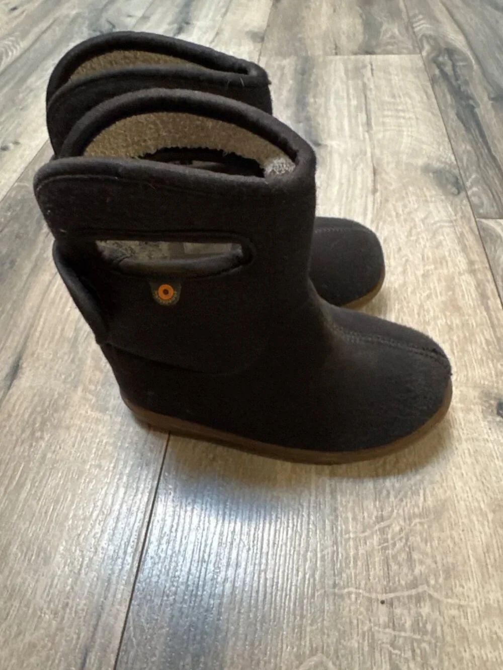 Bogs Black Fleece-Lined Waterproof Boots Size 8 With Handles